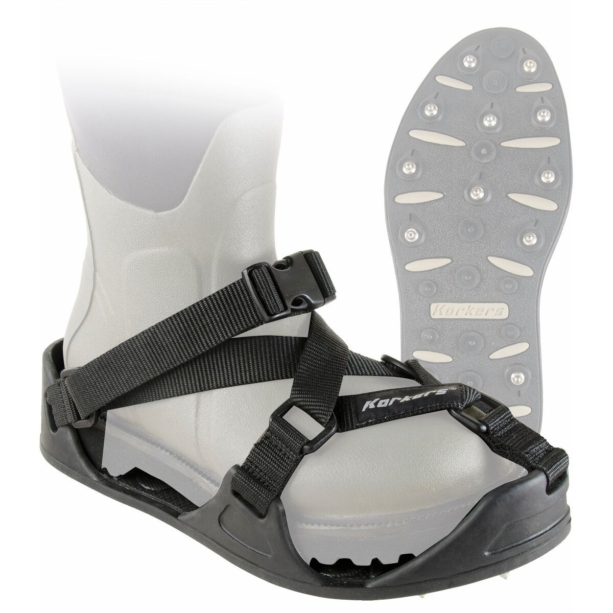 Image of Korkers RockTrax Cleated Overshoe Black/Moonrock, L
