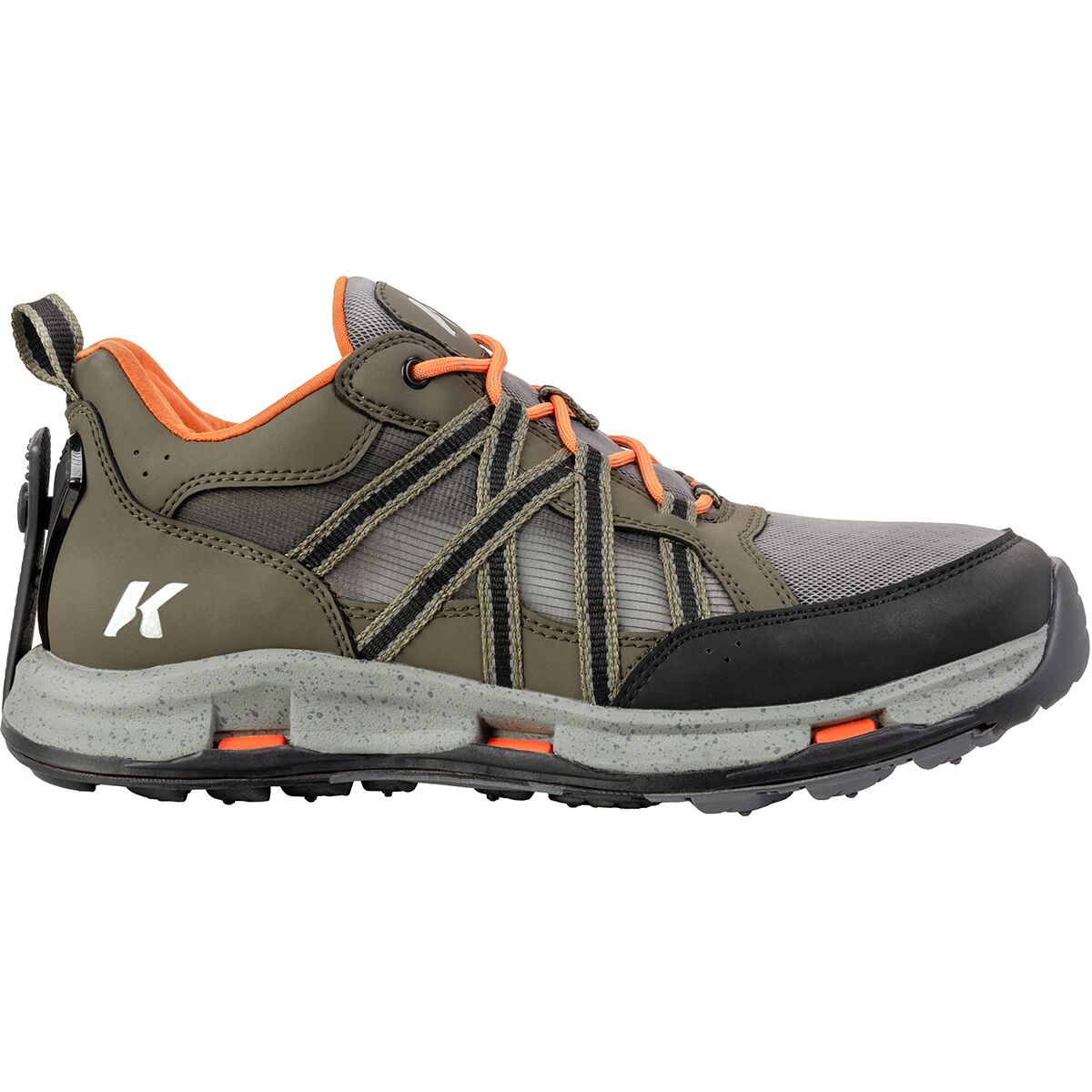 Image of Korkers All Axis Shoe - Men's Green/Orange-Felt Sole, 11.0