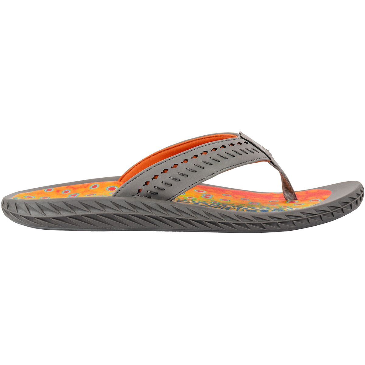 Image of Korkers Brook Trout Fish Flip Flop - Men's Grey, 8.0