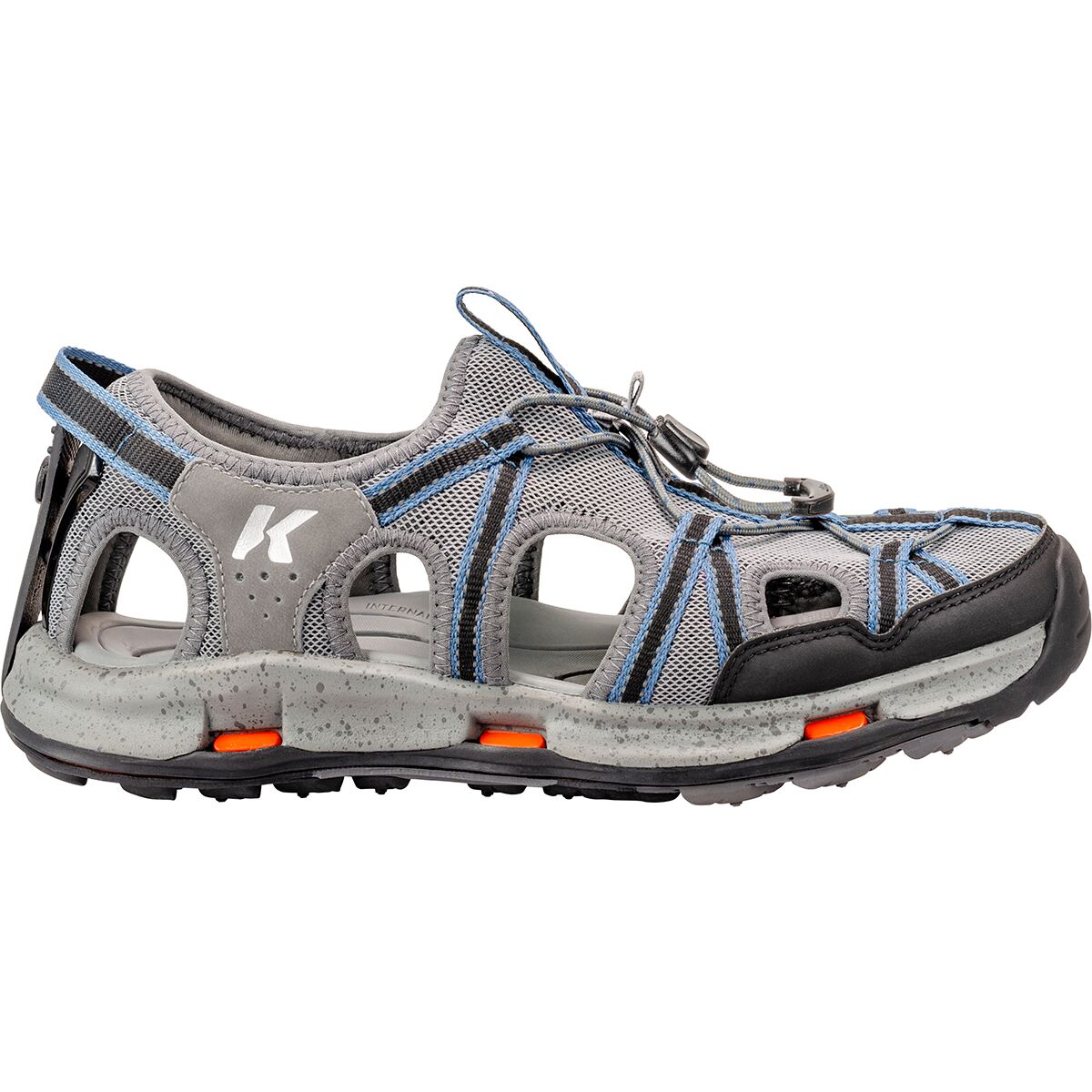 Image of Korkers Swift Sandal - Men's Charcoal/Black-TrailTrac Sole, 9.0