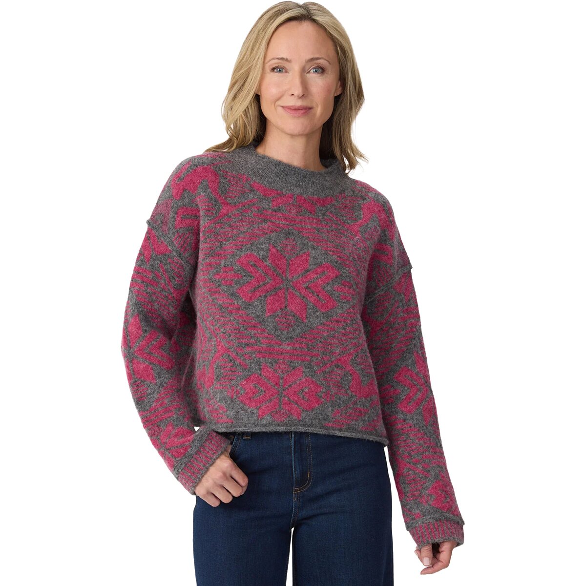 Image of Krimson Klover Elowen Mock Neck Sweater - Women's Medium Grey, XS
