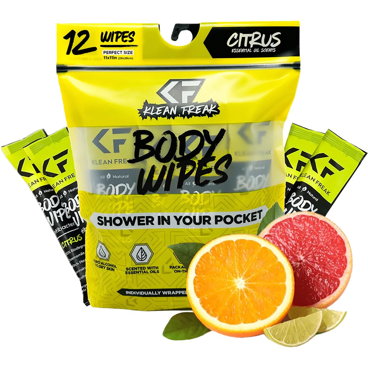 Klean Freak Klean Freak Body Wipes - 12-Pack Citrus, 12-Pack, One Size