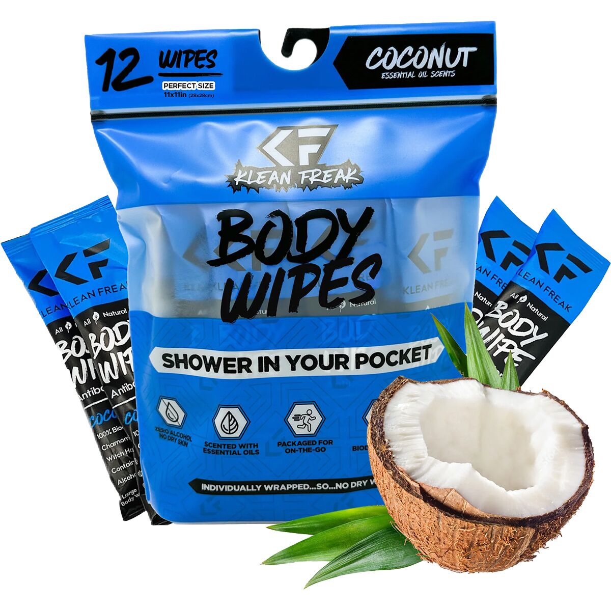 Klean Freak Klean Freak Body Wipes - 12-Pack Coconut, 12-Pack, One Size
