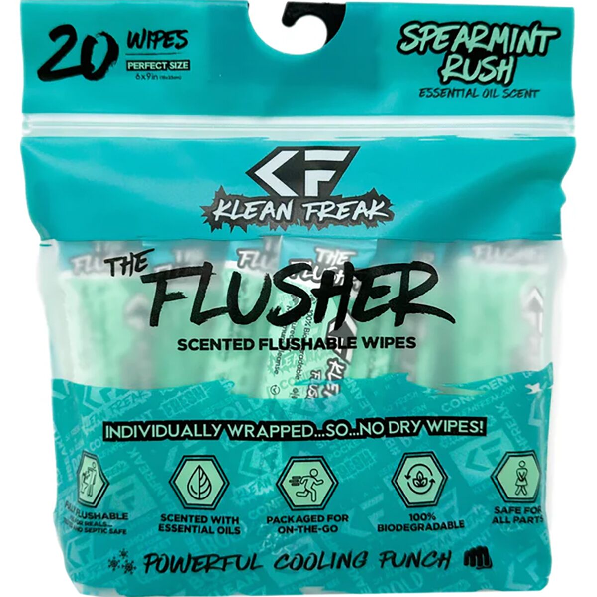 Image of Klean Freak The Flusher - 20-Pack Spearmint Rush, 20-Pack, One Size