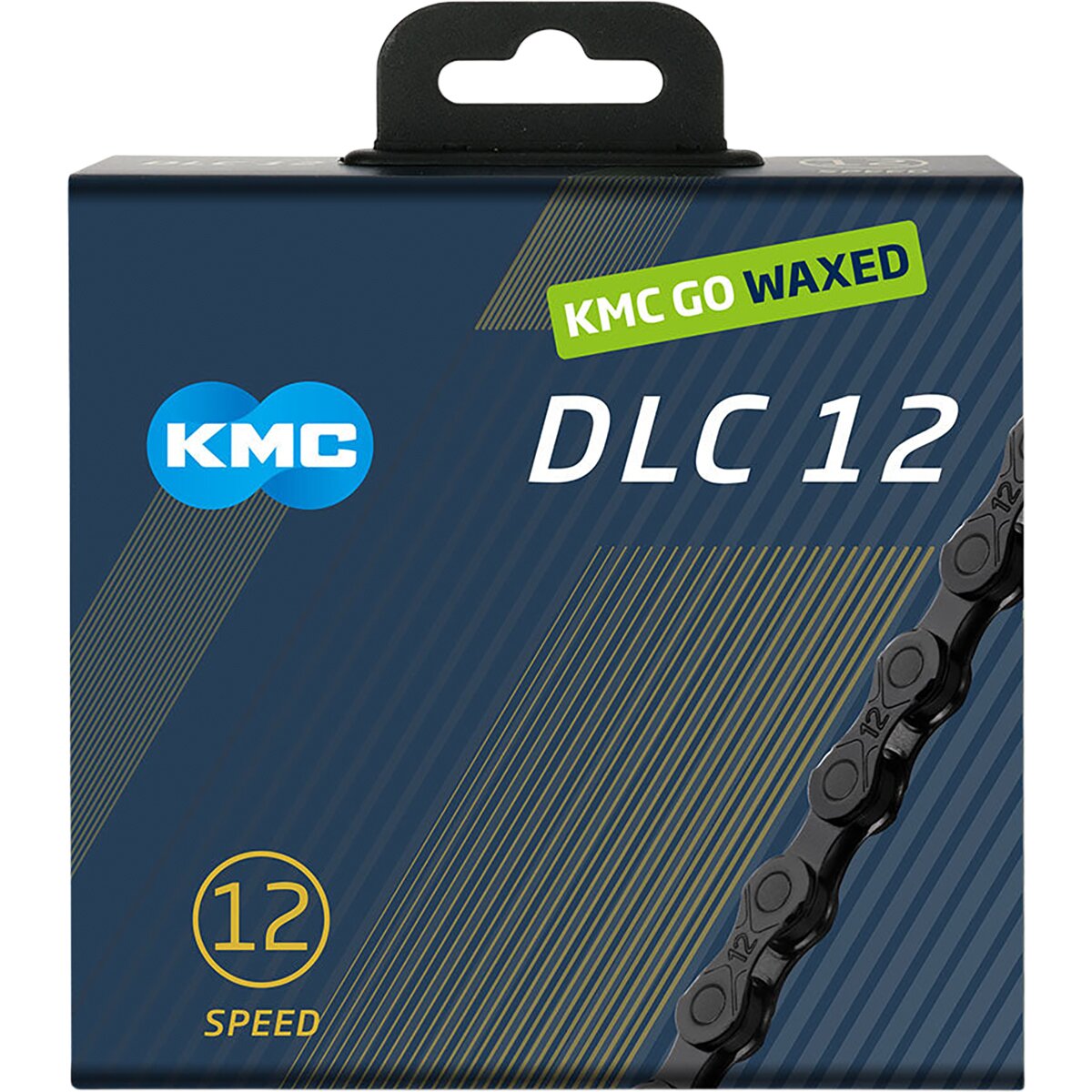 Image of KMC KMC DLC 12 Waxed Chain - 12-Speed Black, 126 Links