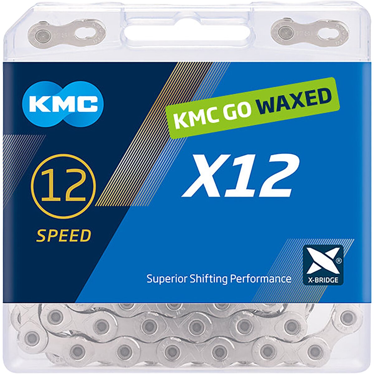 Image of KMC KMC X12 Waxed Chain - 12-Speed Silver, 126 Links