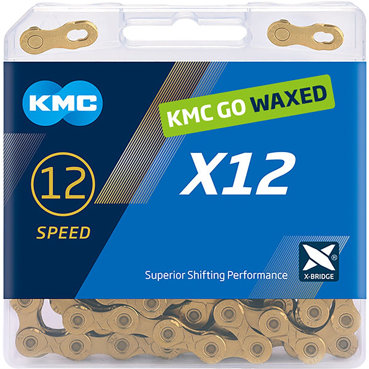 Image of KMC KMC X12 Waxed Chain - 12-Speed Ti Gold, 126 Links