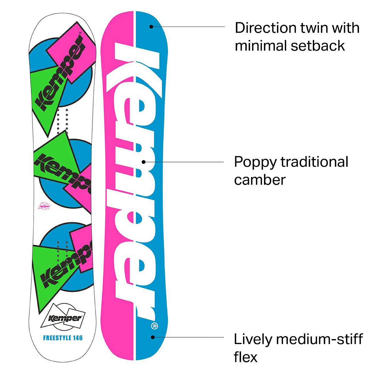 Kemper Snowboards Freestyle 90's Edition Snowboard - 2022 - Snowboard