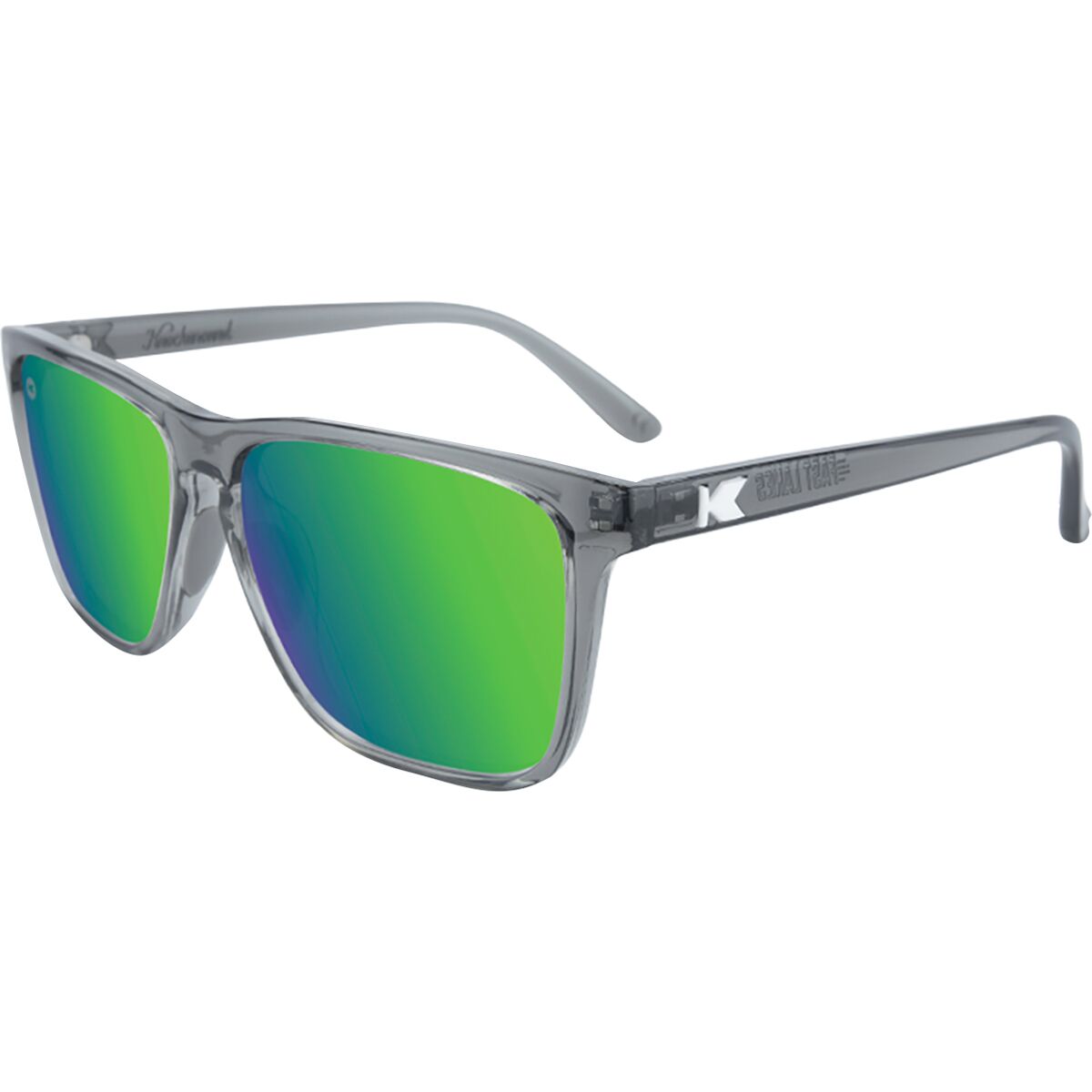 Knockaround Knockaround Fast Lanes Sport Polarized Sunglasses Clear Grey/Green Moonshine, One Size