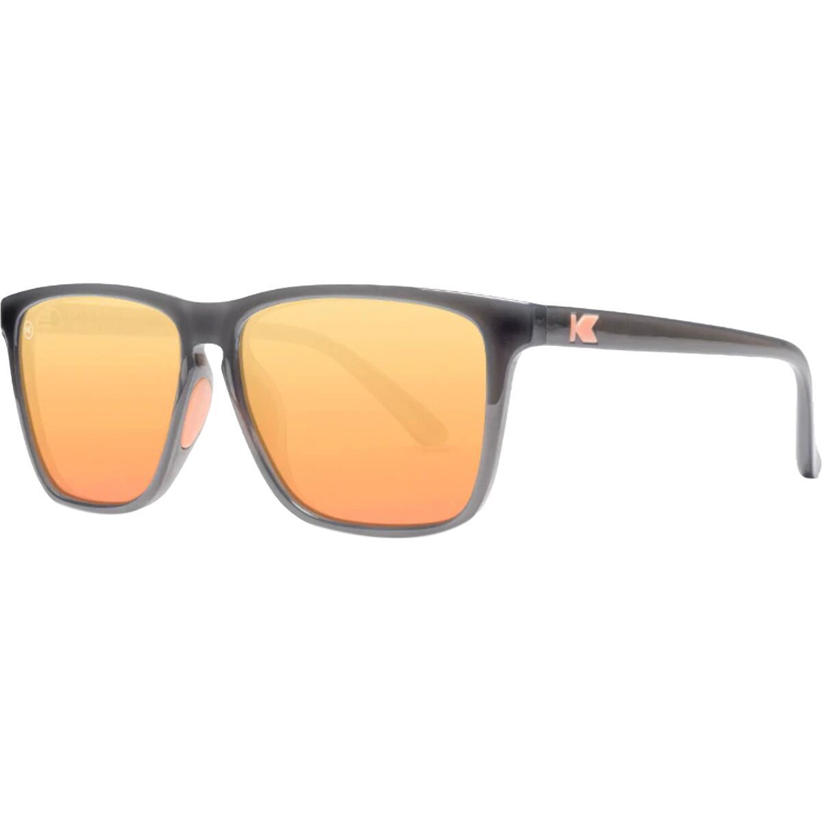Image of Knockaround Fast Lanes Sport Polarized Sunglasses Jelly Grey/Peach, One Size