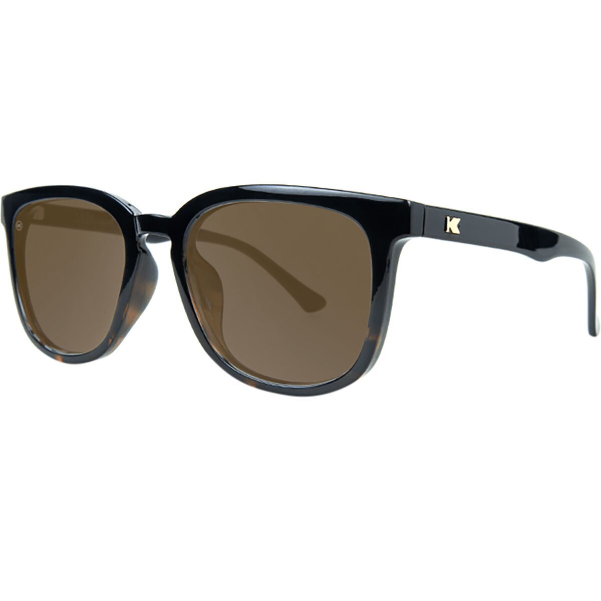 Image of Knockaround Paso Robles Polarized Sunglasses Glossy Black and Tortoise Shell Fade, One Size