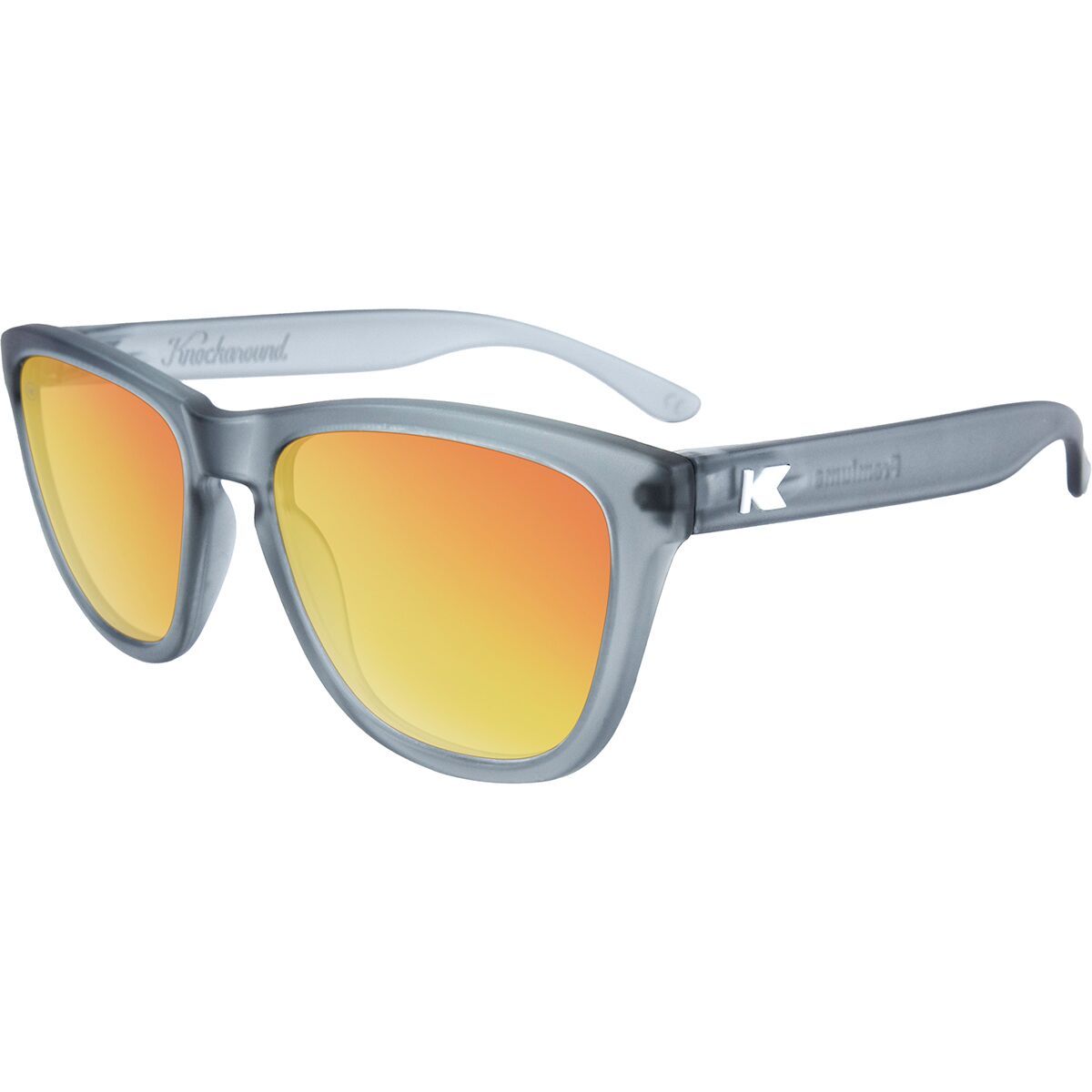 Image of Knockaround Premiums Polarized Sunglasses Frosted Grey/Red Sunset, One Size