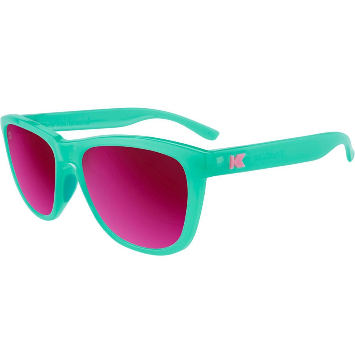 Image of Knockaround Premiums Sport Polarized Sunglasses Aquamarine/Fuschia, One Size