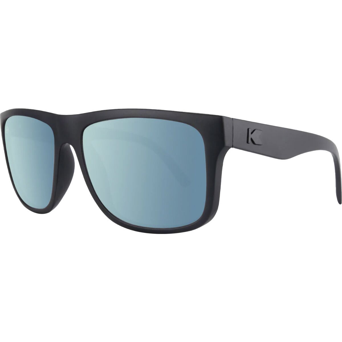 Image of Knockaround Torrey Pines Polarized Sunglasses Matte Black on Black/Sky Blue, One Size