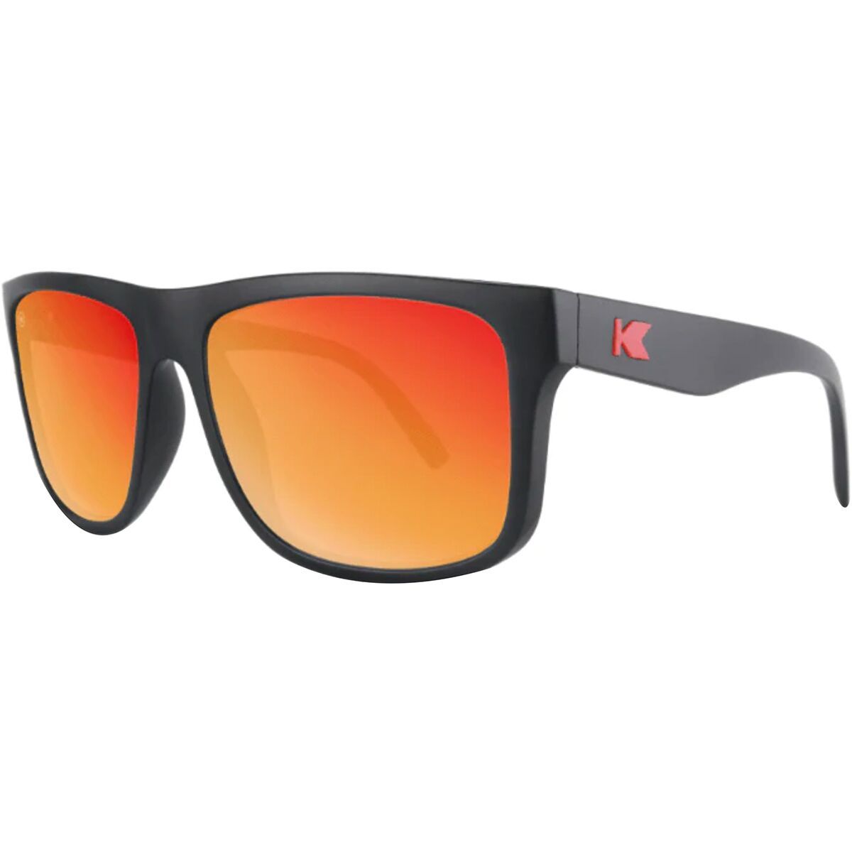 Image of Knockaround Torrey Pines Polarized Sunglasses Matte Black/Red Sunset, One Size