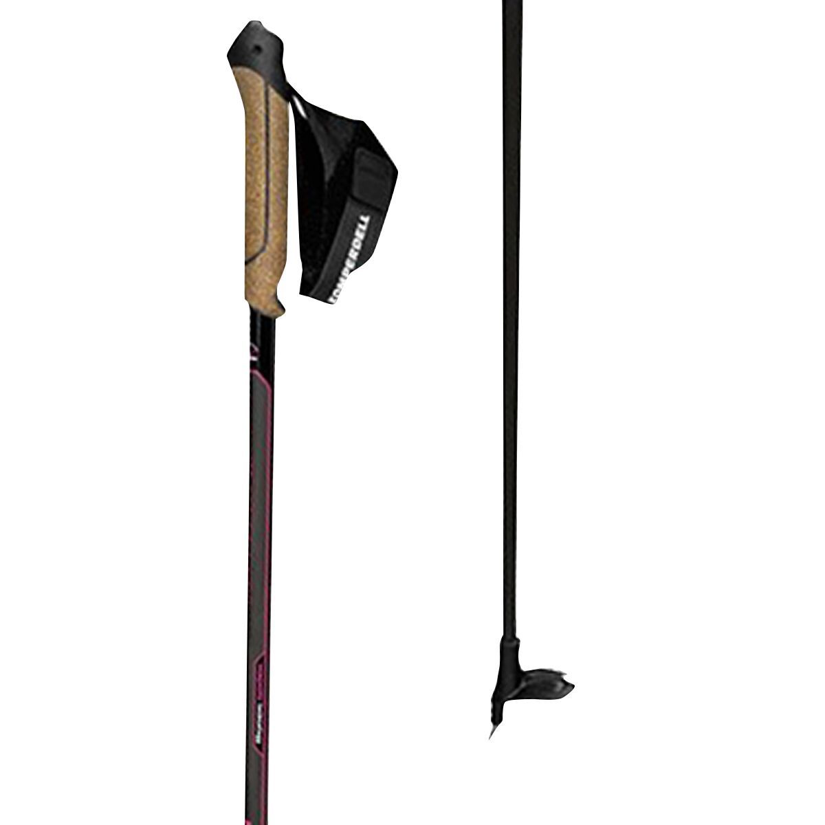 Image of Komperdell Nordic CX-100 Cork Ski Poles Black/Pink, 140cm