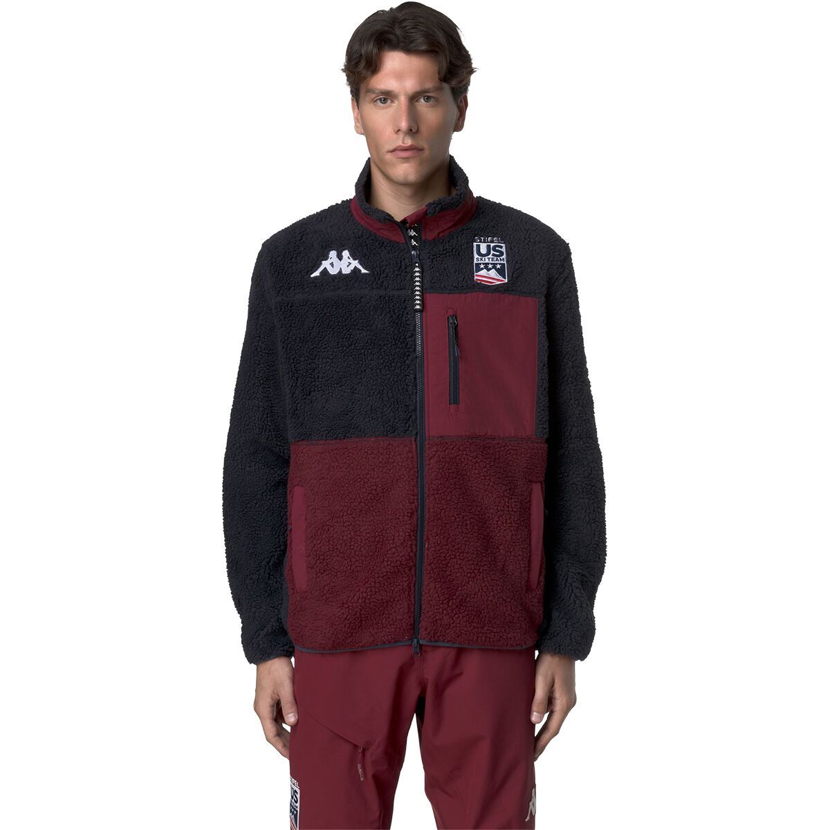 Image of Kappa USA 3Cento 326 Jacket - Men's Blue Baritone/Red Po, XL