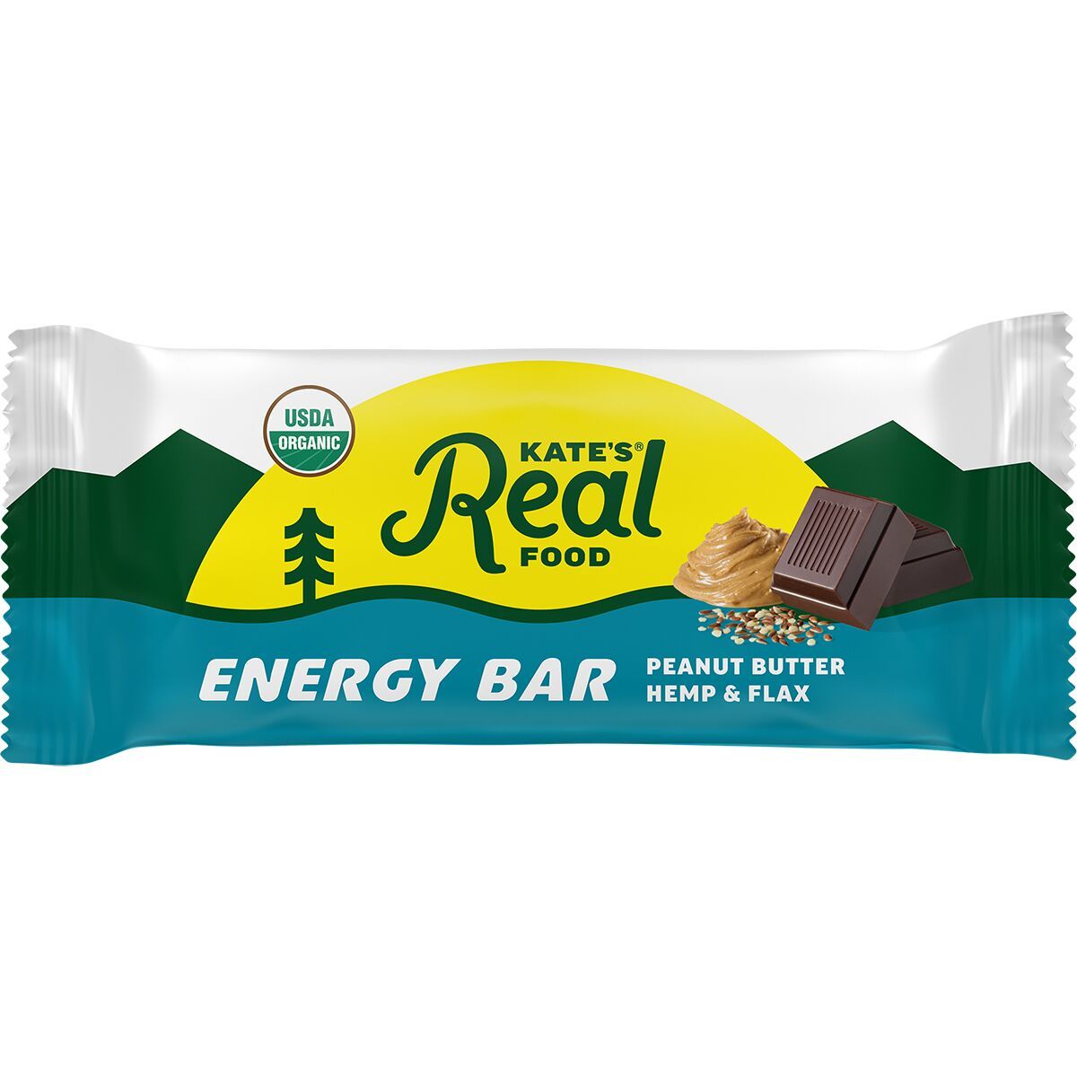 Image of Kate's Real Food Energy Bars - Box of 12 Peanut Butter Hemp + Flax, 12 Bars