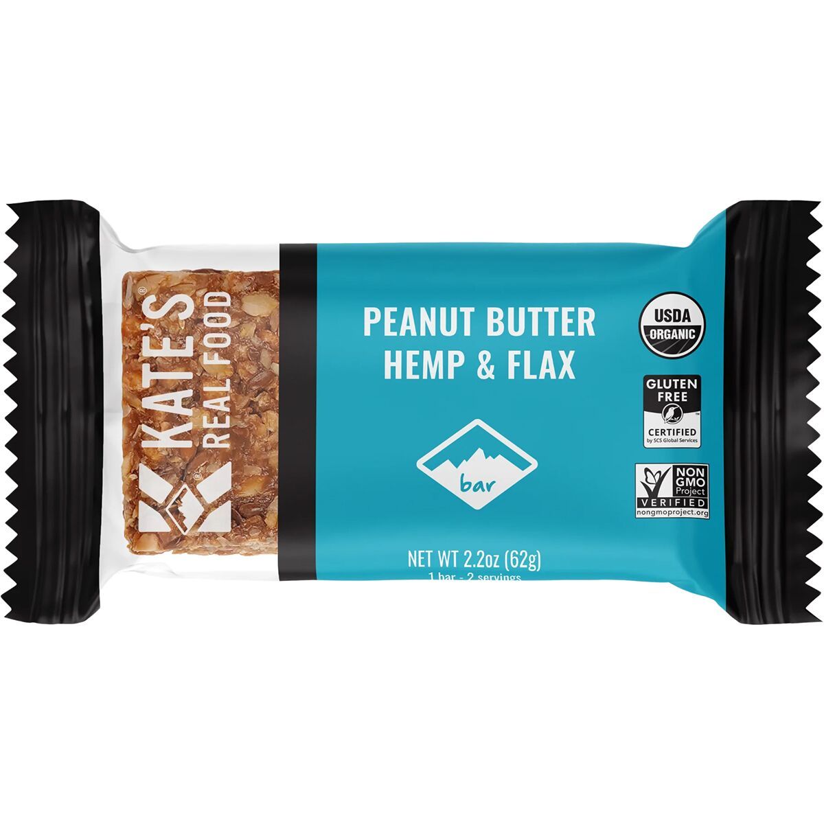 Image of Kate's Real Food Energy Bars - Box of 12 Peanut Butter Hemp + Flax, 12 Bars