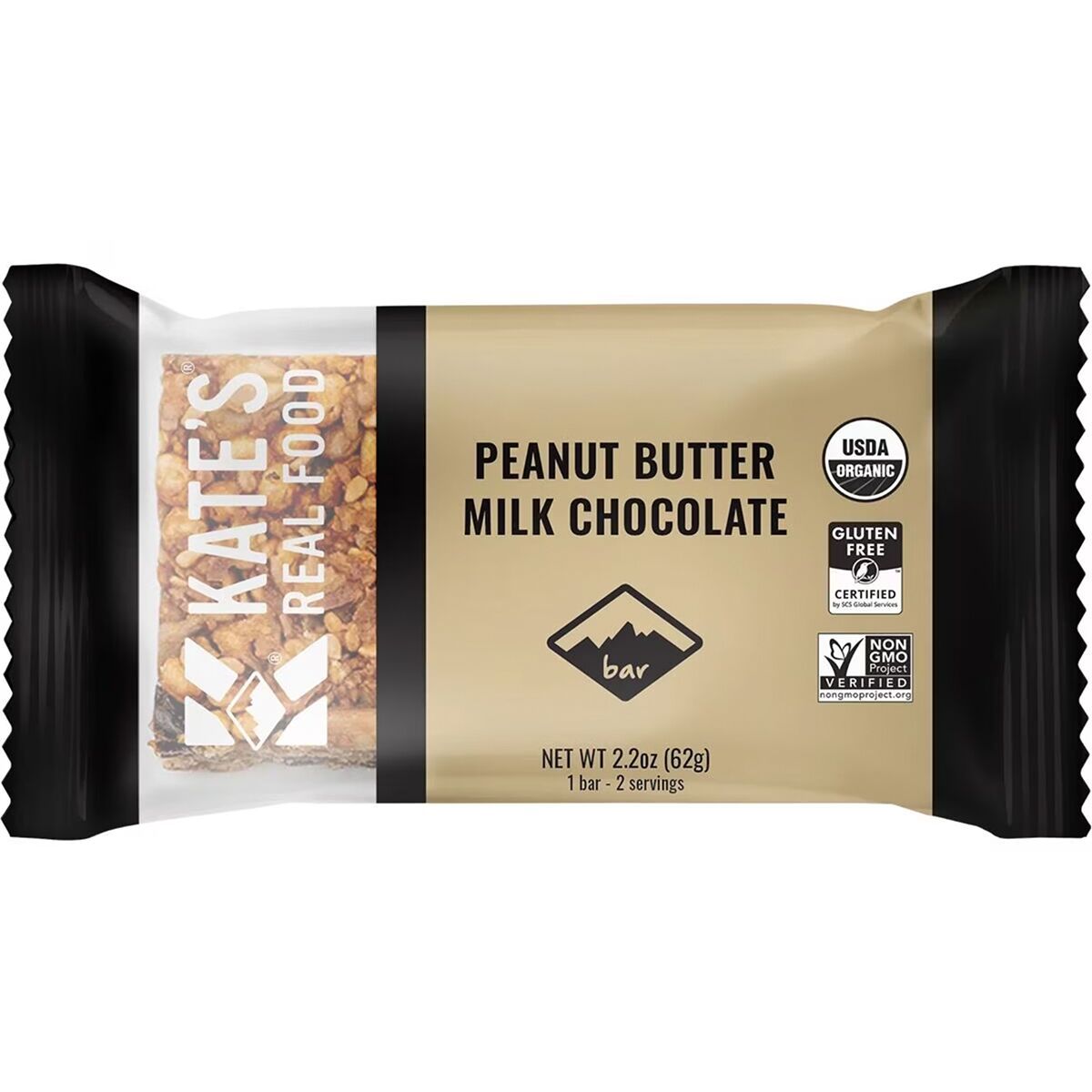 Image of Kate's Real Food Energy Bars - Box of 12 Peanut Butter Milk Chocolate, 12 Bars
