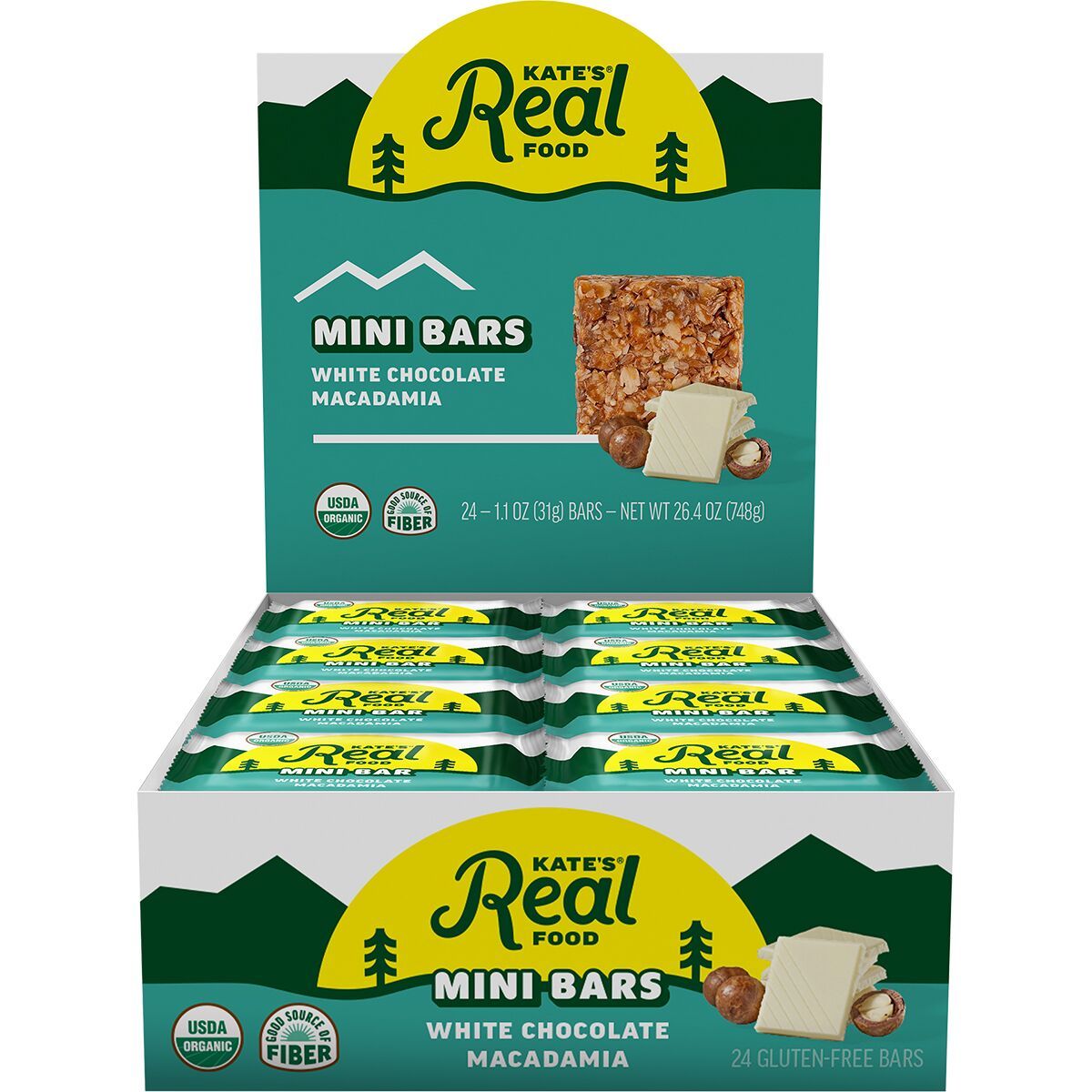 Image of Kate's Real Food Mini Energy Bars - Box of 24 White Chocolate Macadamia, 24 Mini Bars