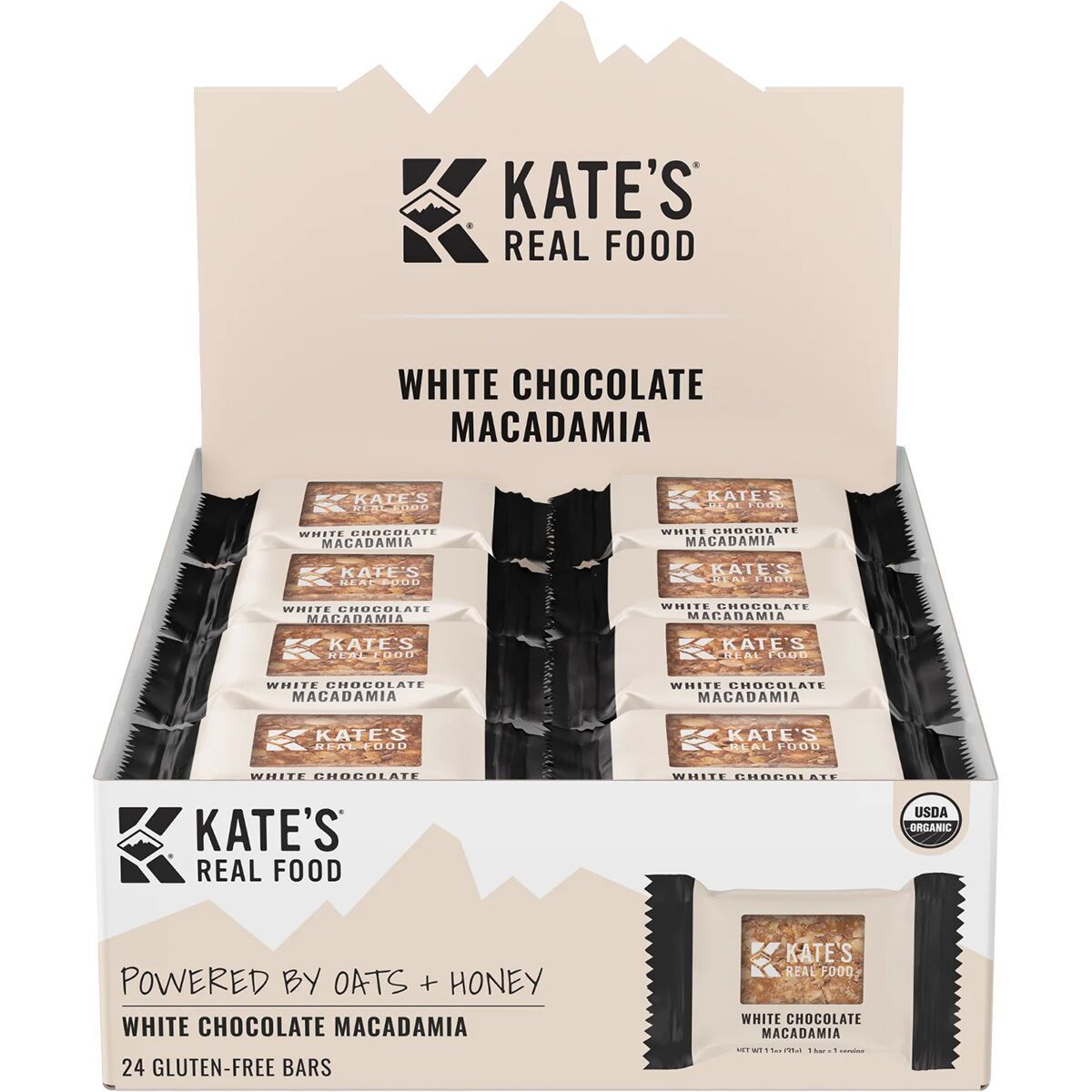 Image of Kate's Real Food Mini Energy Bars - Box of 24 White Chocolate Macadamia, 24 Mini Bars