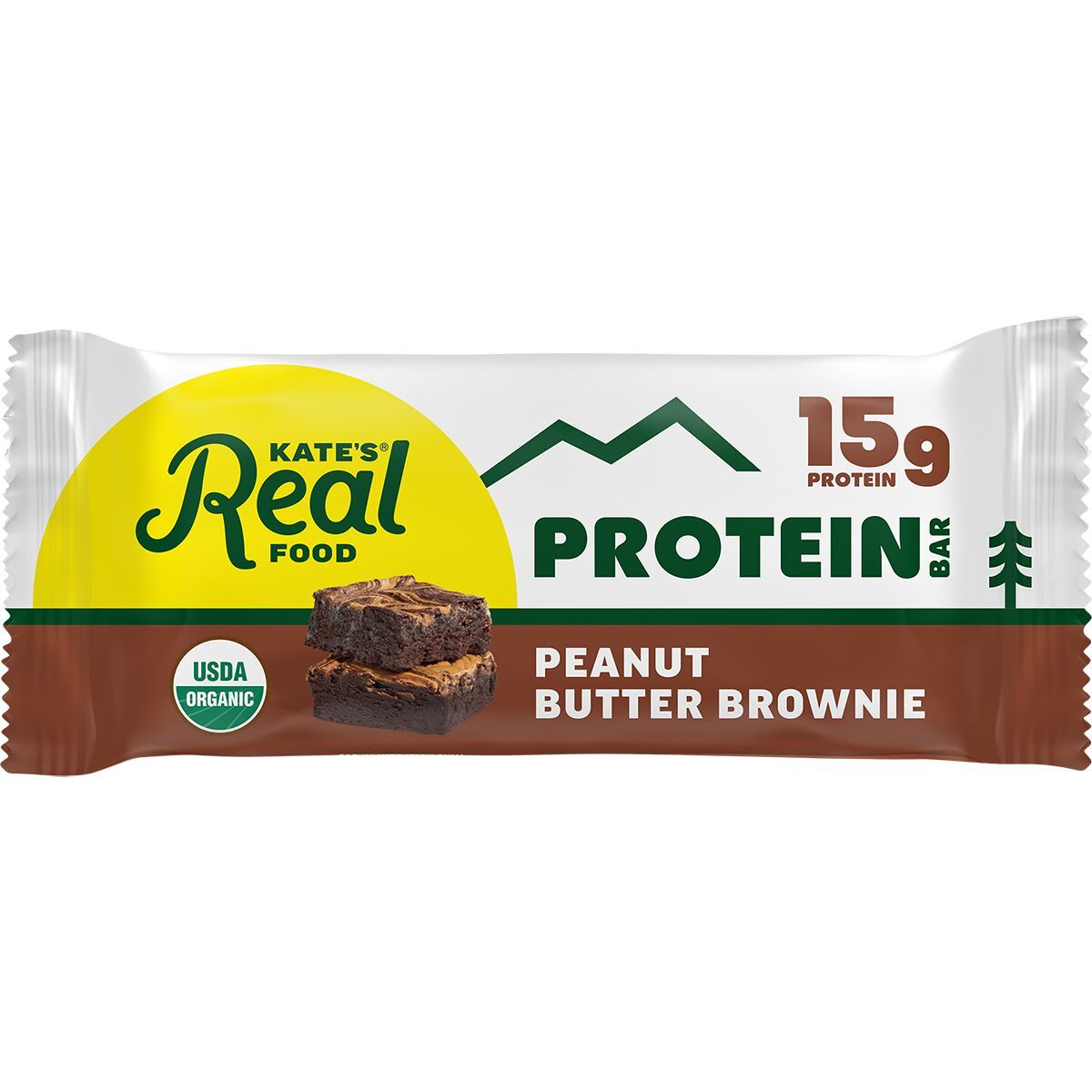 Image of Kate's Real Food Protein Bars - Box of 12 Peanut Butter Brownie, One Size