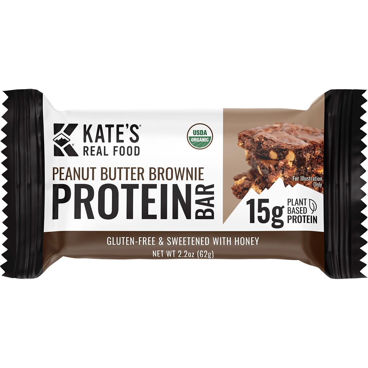 Image of Kate's Real Food Protein Bars - Box of 12 Peanut Butter Brownie, One Size