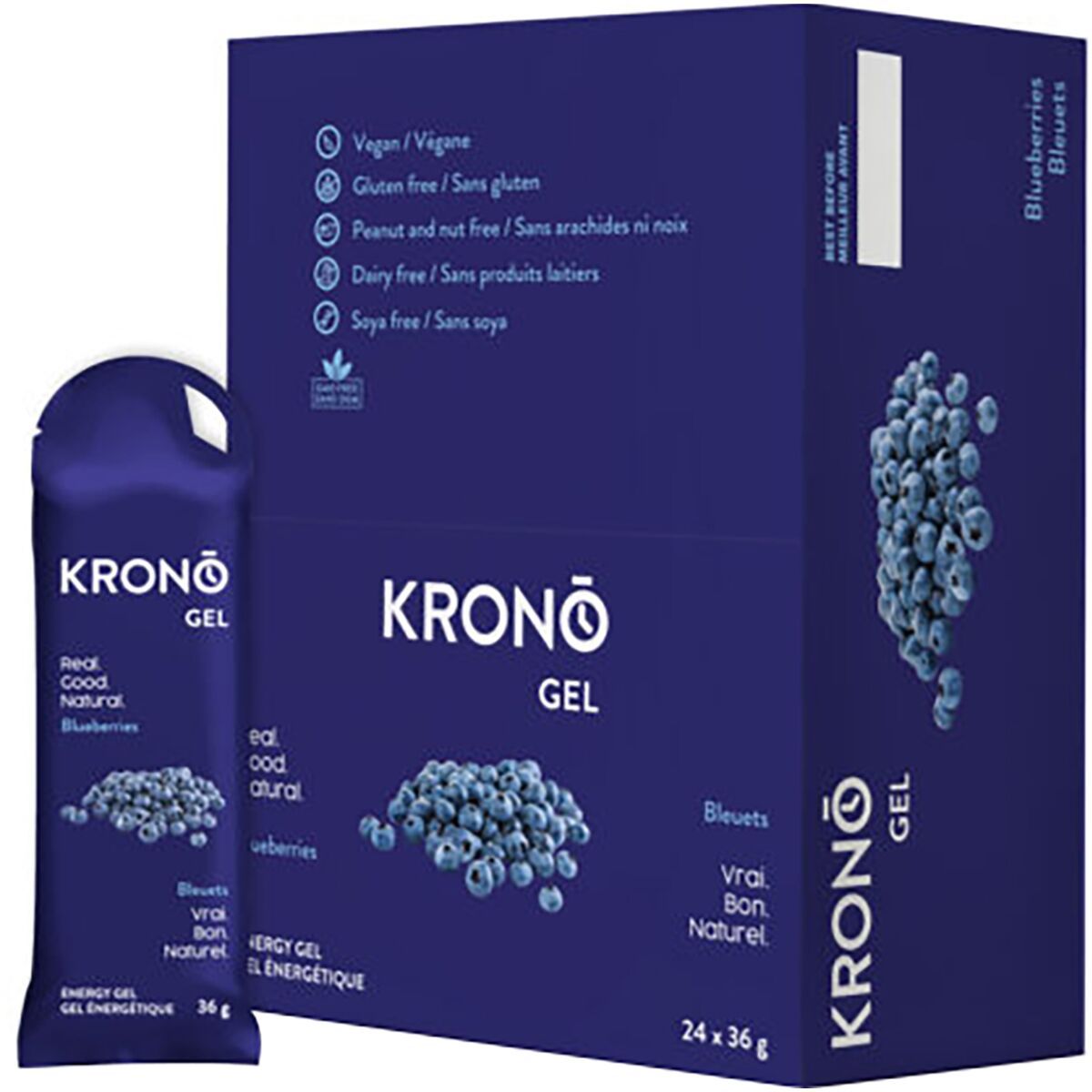Krono Nutrition Krono Nutrition Energy Gels - Box of 24 Blueberry, One Size