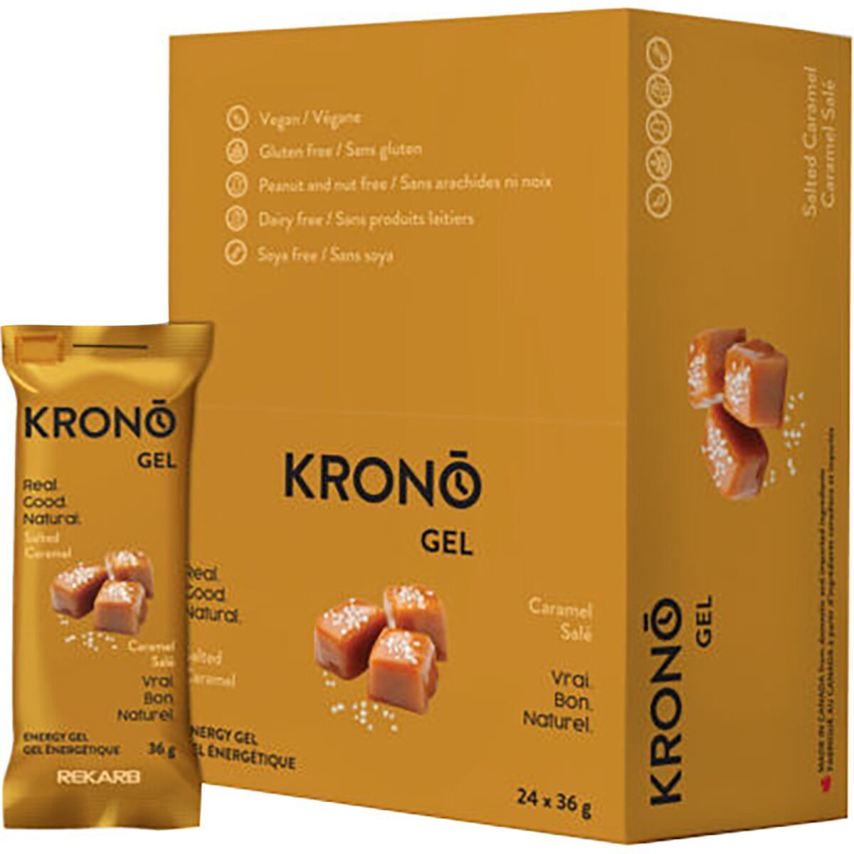 Image of Krono Nutrition Energy Gels - Box of 24 Salted Caramel, One Size