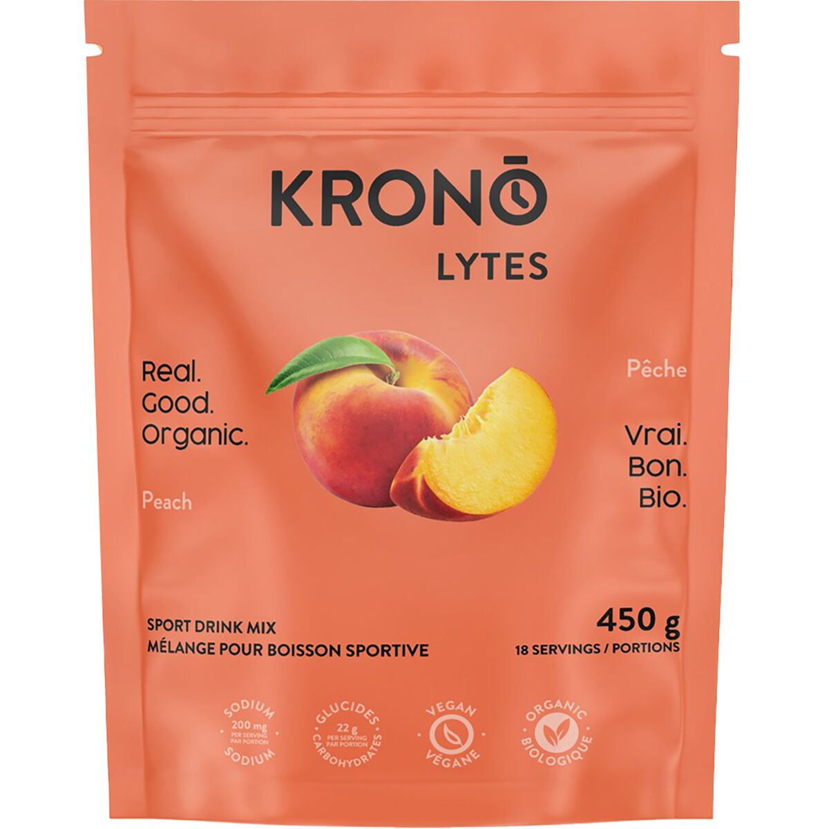 Image of Krono Nutrition Lytes Sport Drink Mix - 450g Bag Peach, One Size