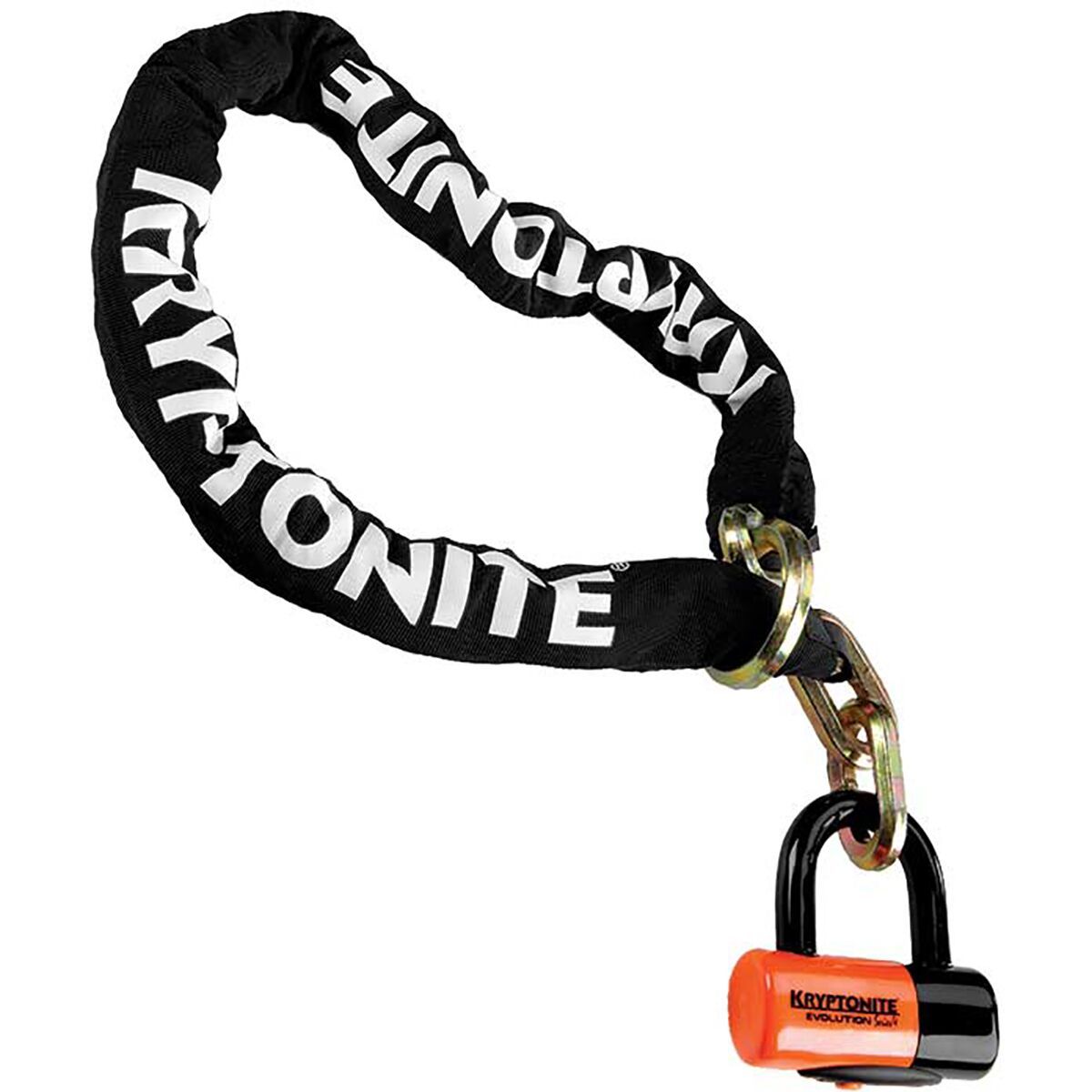Image of Kryptonite New York Cinch Ring Chain 1213 + Evolution Disc Lock Black/Orange, 12mm x 130mm