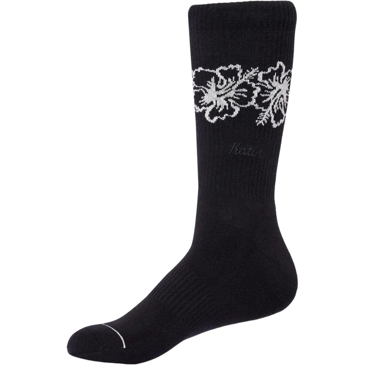 Image of Katin Floral Stripe Sock Black Wash, One Size
