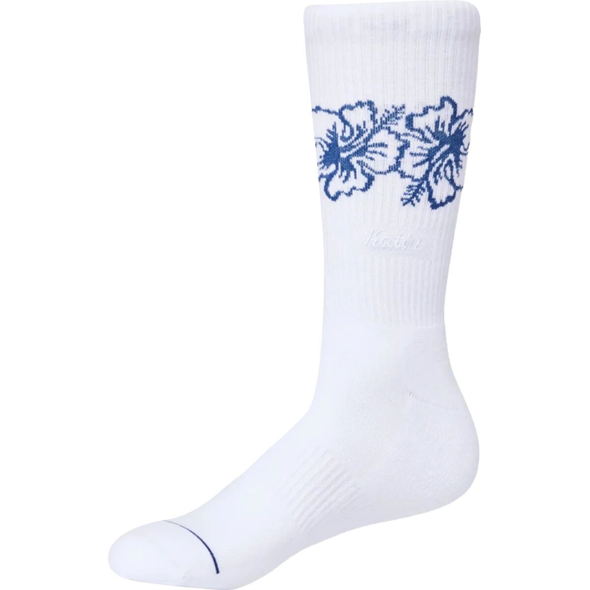 Image of Katin Floral Stripe Sock White/Blue, One Size