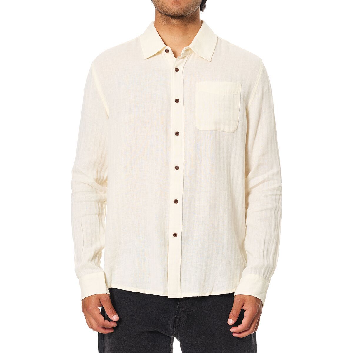 Image of Katin Alan Solid Long-Sleeve Shirt - Men's Vintage White, XL