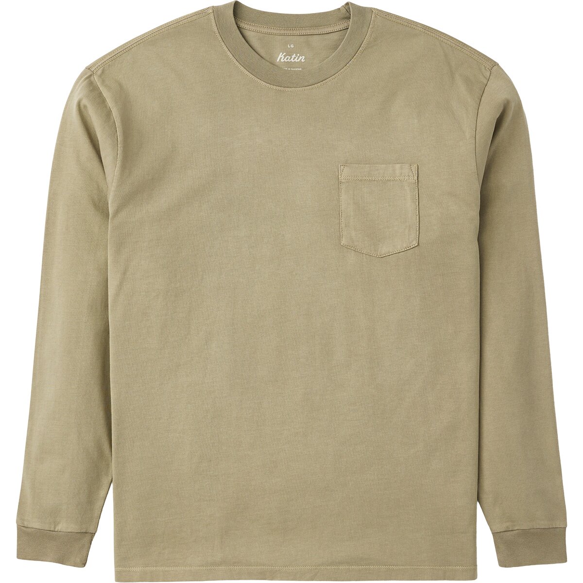Image of Katin Base Long-Sleeve T-Shirt - Men's Olive Vintage Wash, M