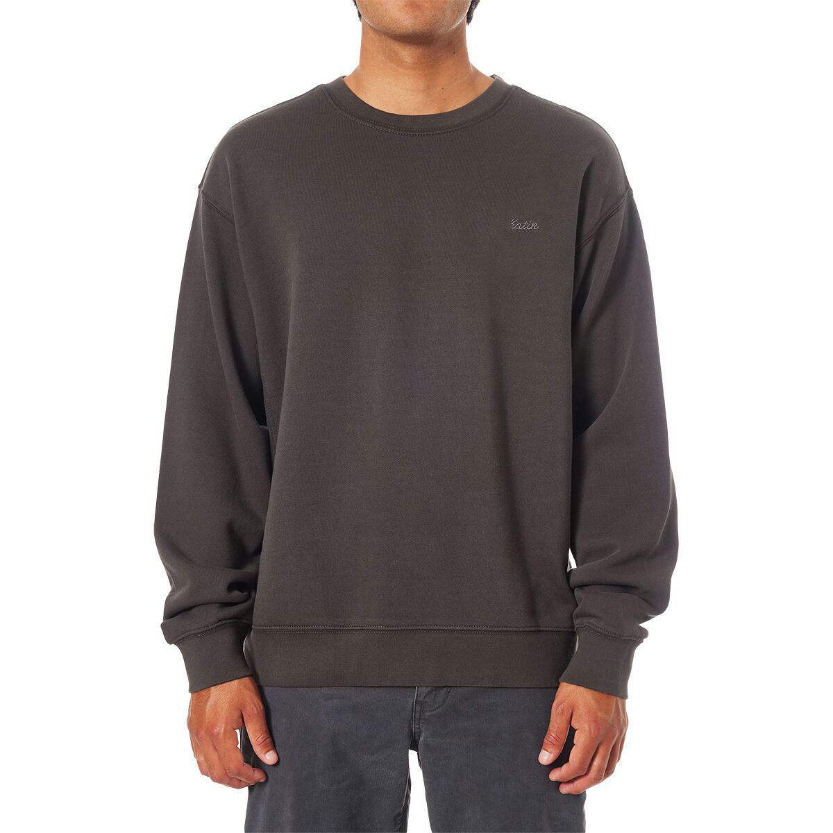 Image of Katin Emb Crew Fleece - Men's Black Wash, L
