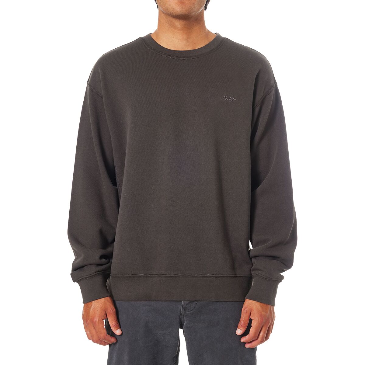 Image of Katin Emb Crew Fleece - Men's Black Wash, S