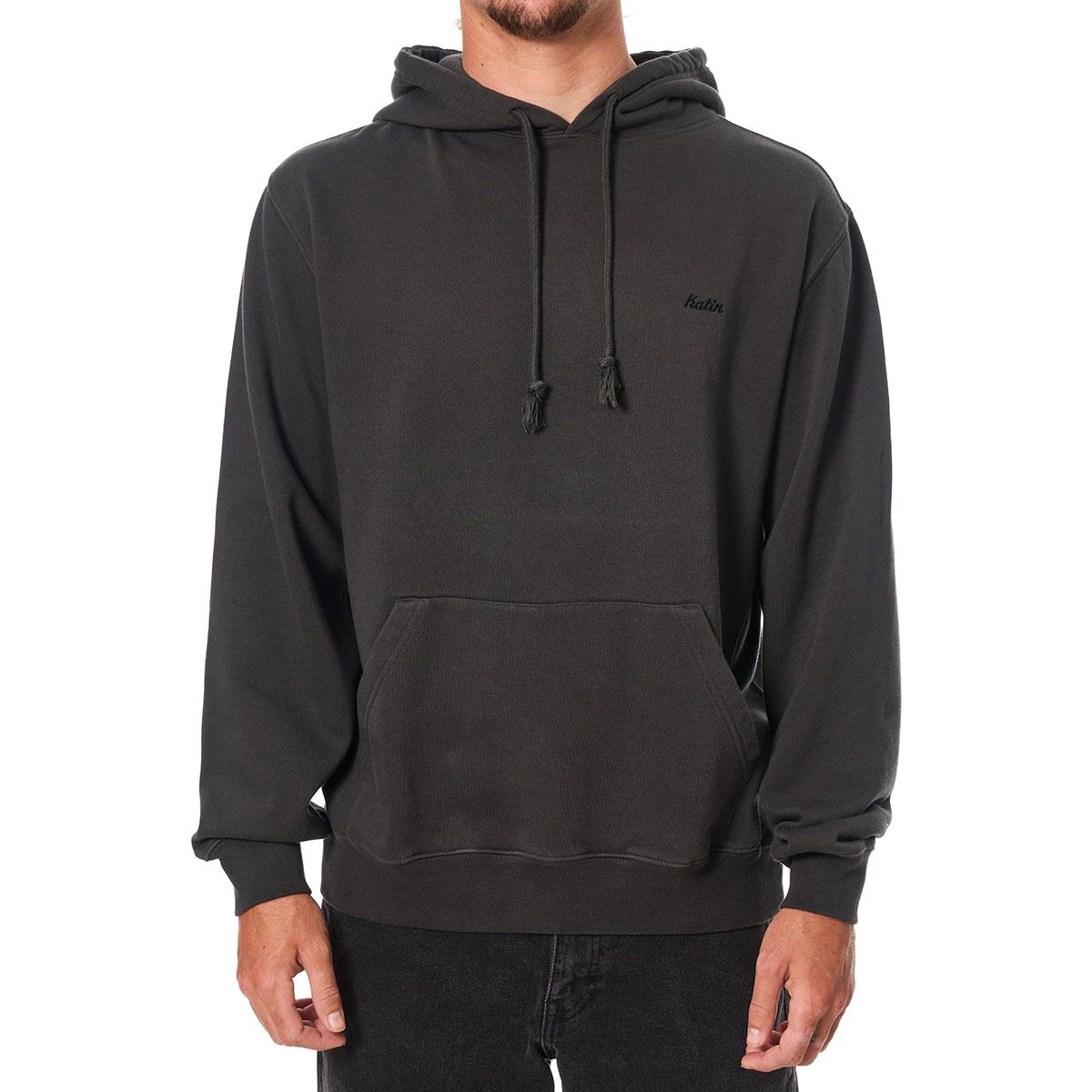 Image of Katin EMB Hooded Fleece - Men's Black Wash, S