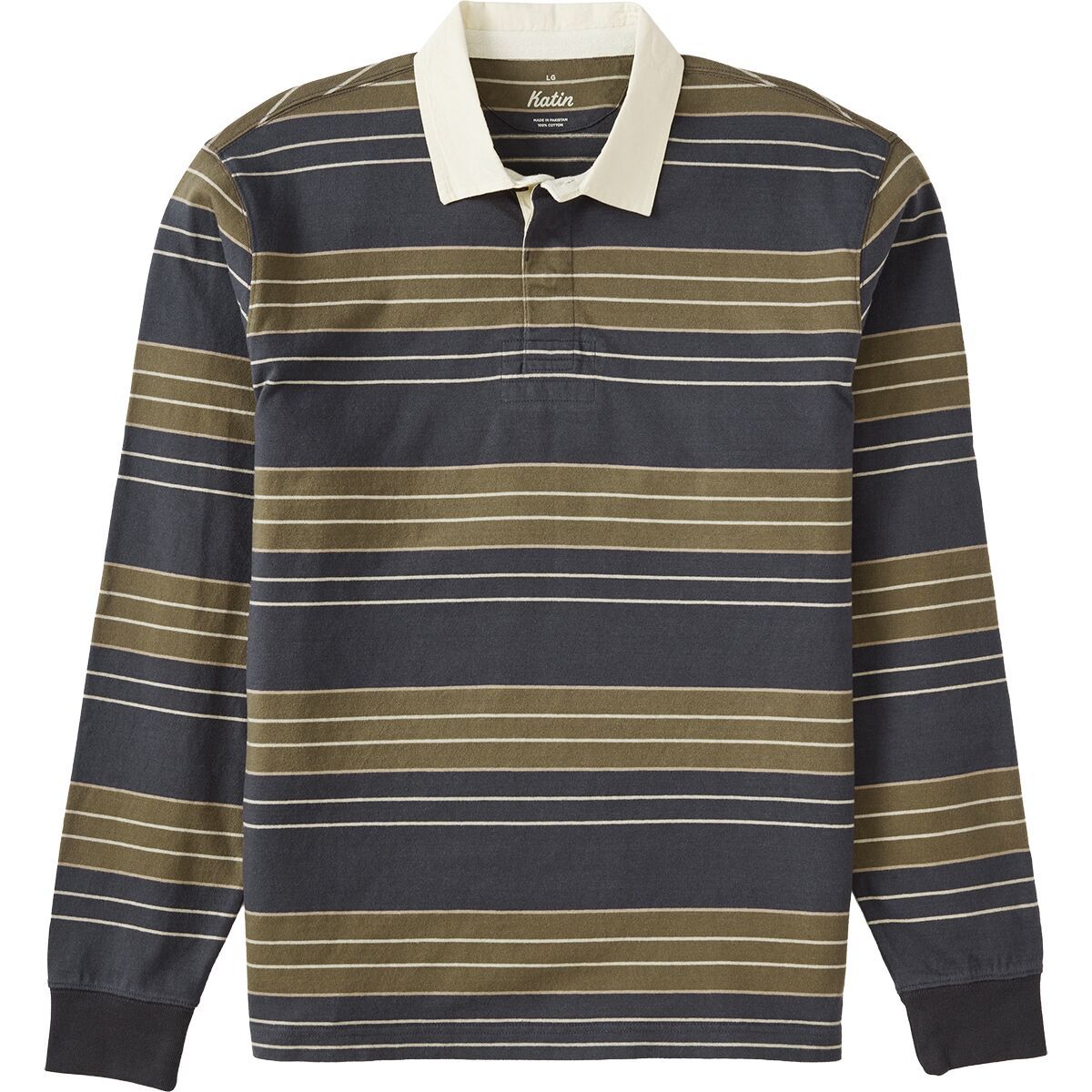 Image of Katin Greg Long-Sleeve Rugby Polo - Men's Black Wash, XL