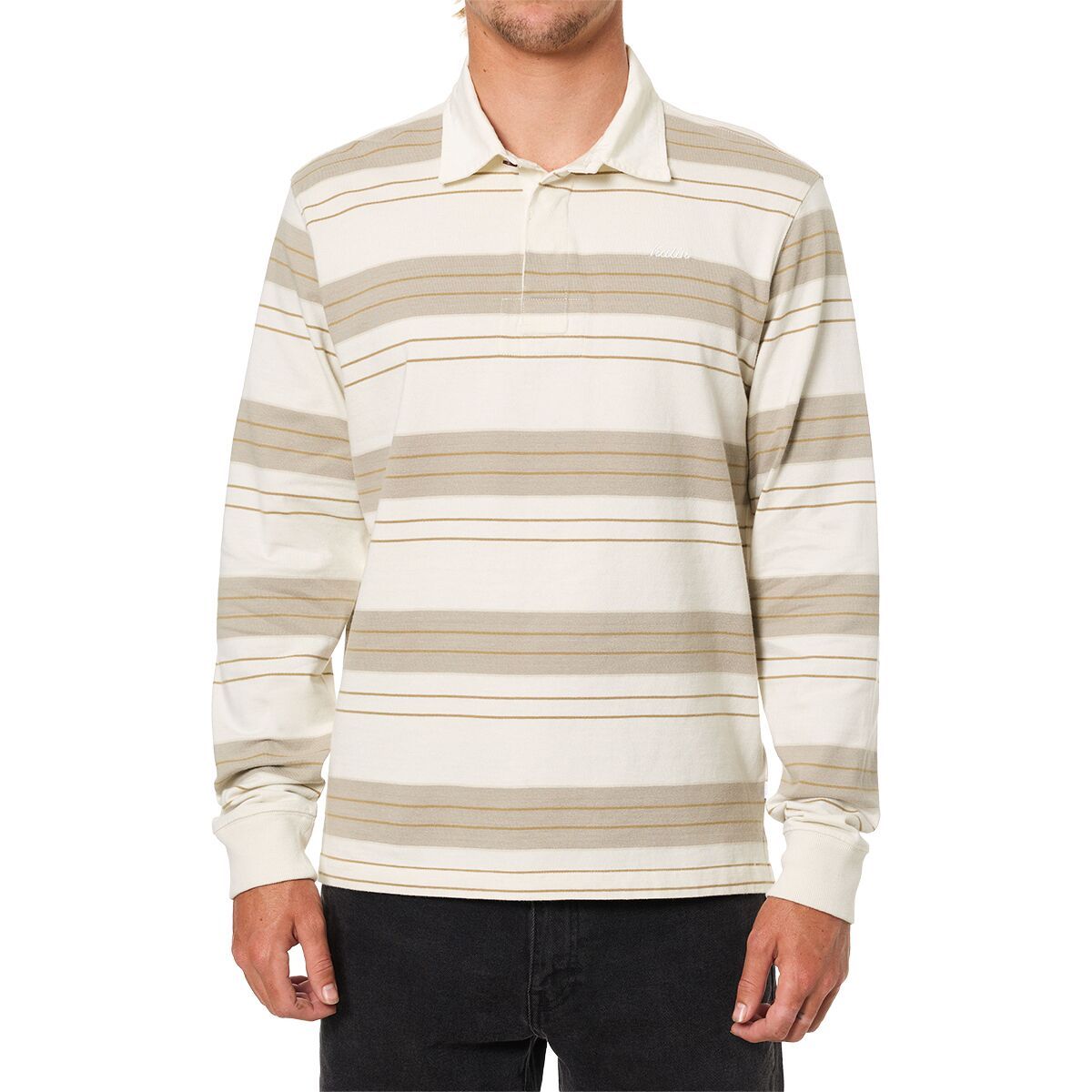 Image of Katin Greg Long-Sleeve Rugby Polo - Men's Vintage Khaki, XL