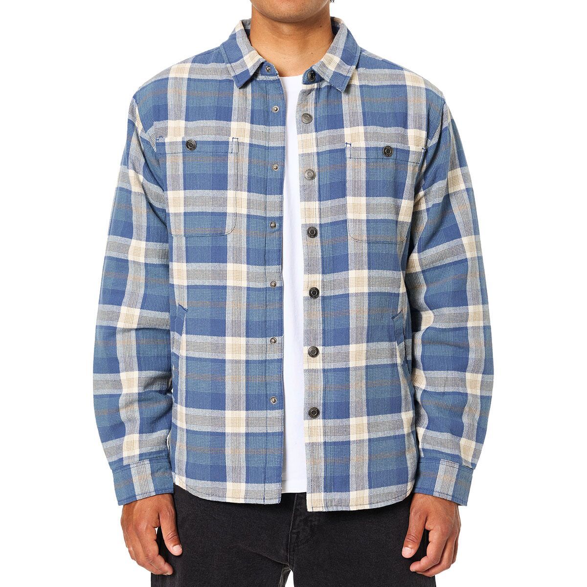 Image of Katin Harold Plaid Jacket - Men's Washed Blue, L