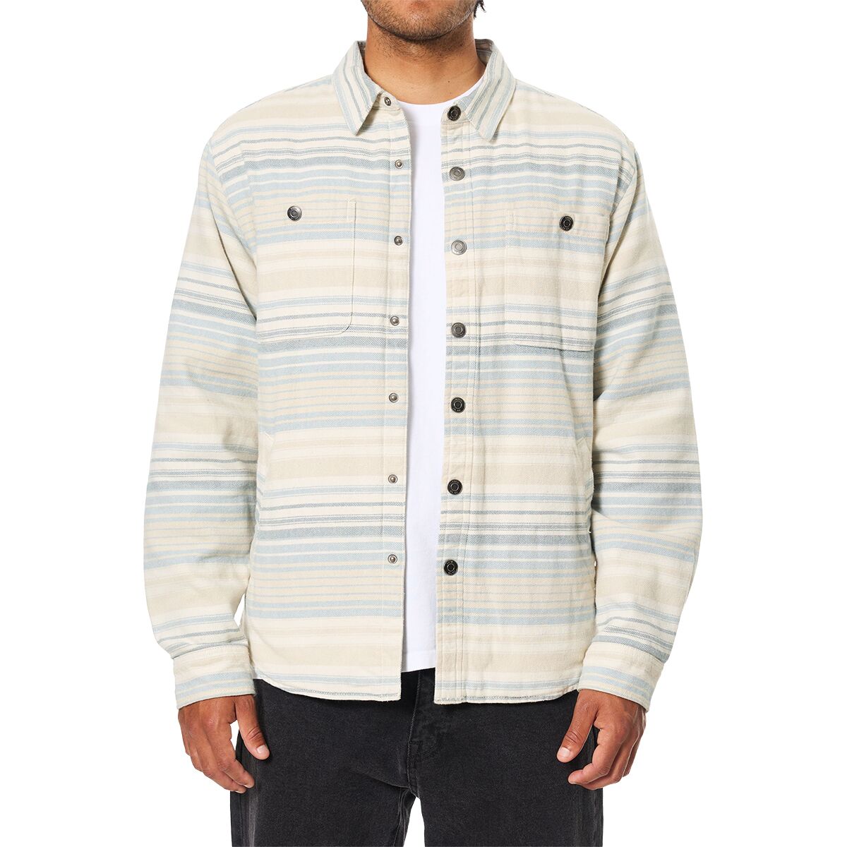 Image of Katin Harold Stripe Jacket - Men's Dusty Blue, XXL