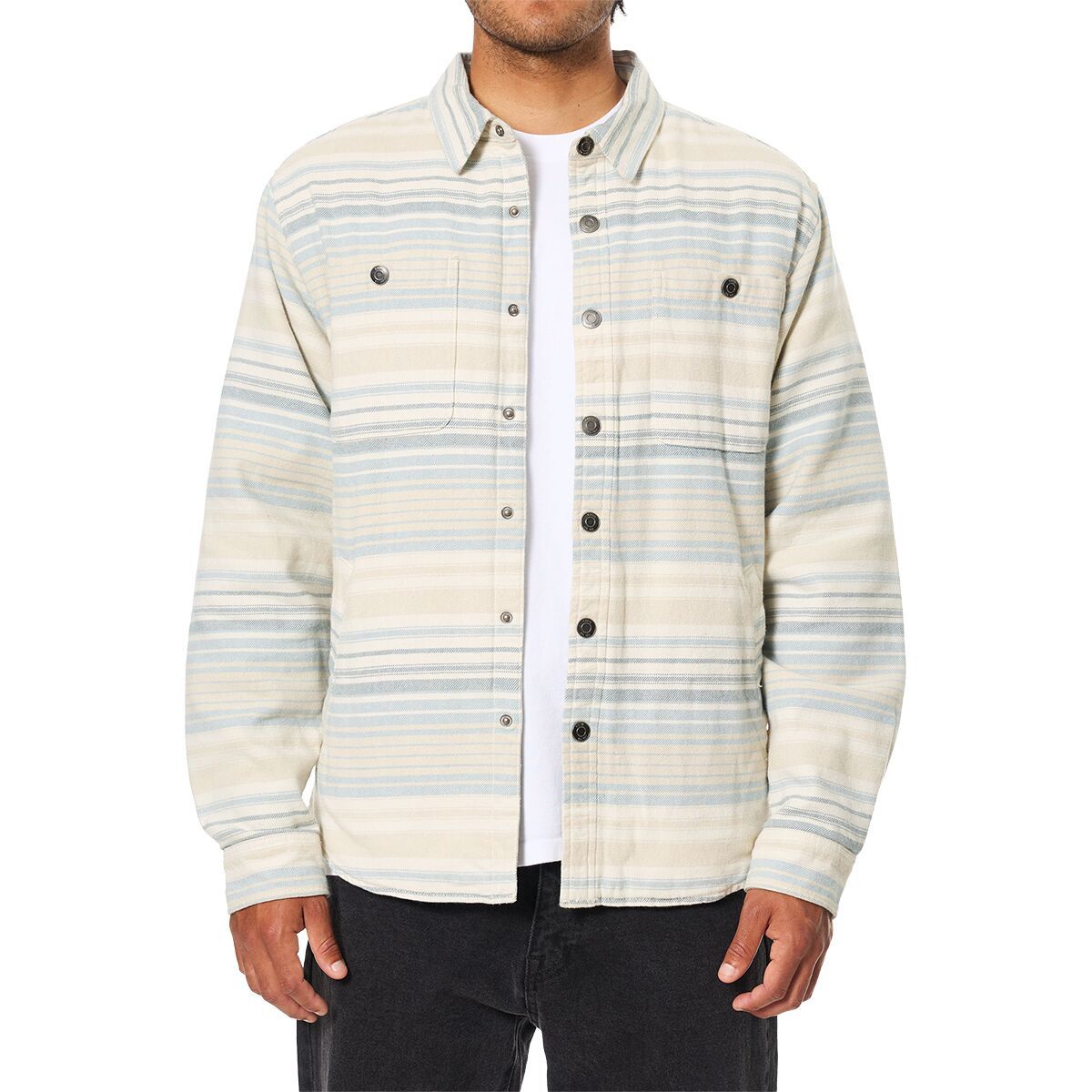 Image of Katin Harold Stripe Jacket - Men's Dusty Blue, L
