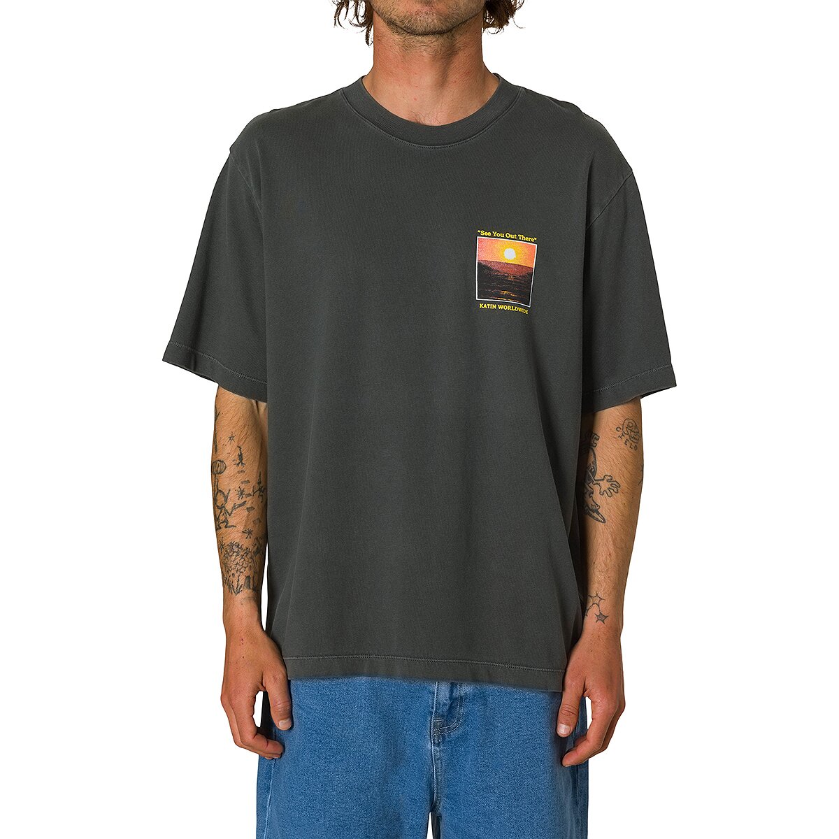Image of Katin Geographic Box Fit T-Shirt - Boys' Black Wash, XL