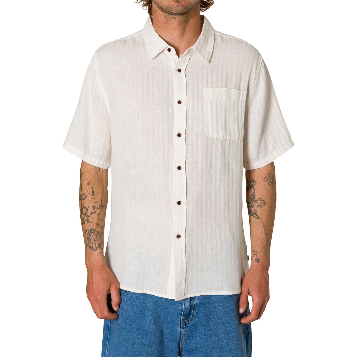 Image of Katin Alan Solid Shirt - Men's Vintage White, L