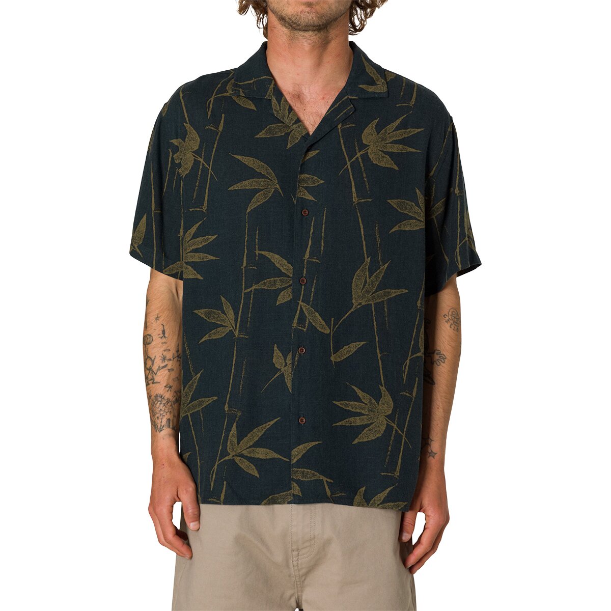 Image of Katin Bamboo Print Shirt - Men's Black Wash, L