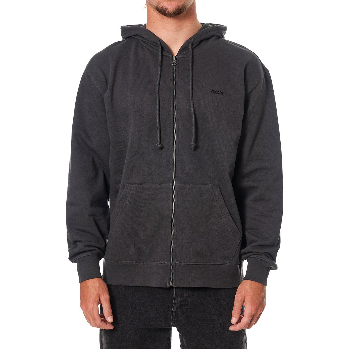Katin Katin Emb Full Zip Hooded Fleece - Men's Black Wash, XL
