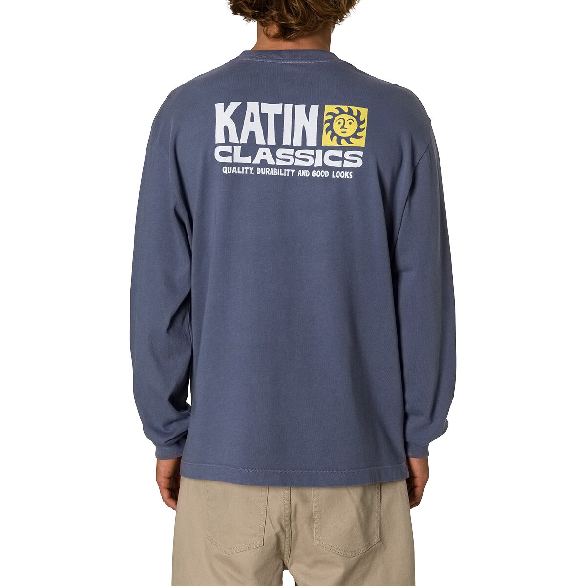 Image of Katin Helios Box Fit Long-Sleeve T-Shirt - Men's Blue, S