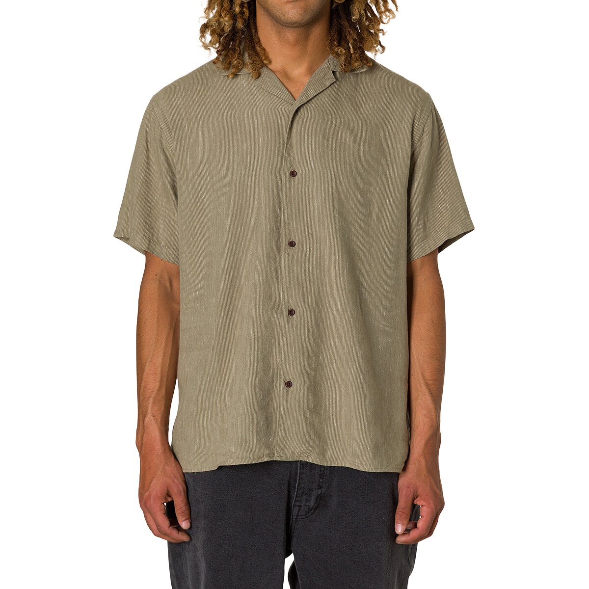 Image of Katin Teller Stripe Shirt - Men's Moss, S